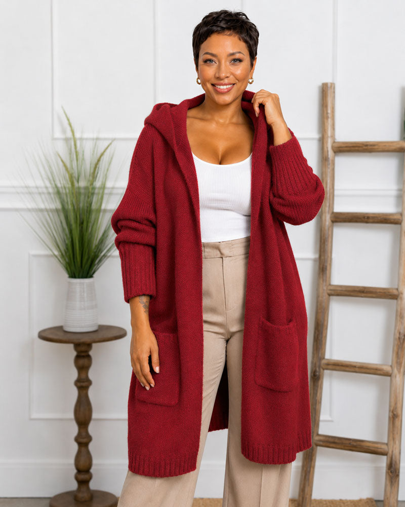 Stay Awhile Hooded Longline Cardigan