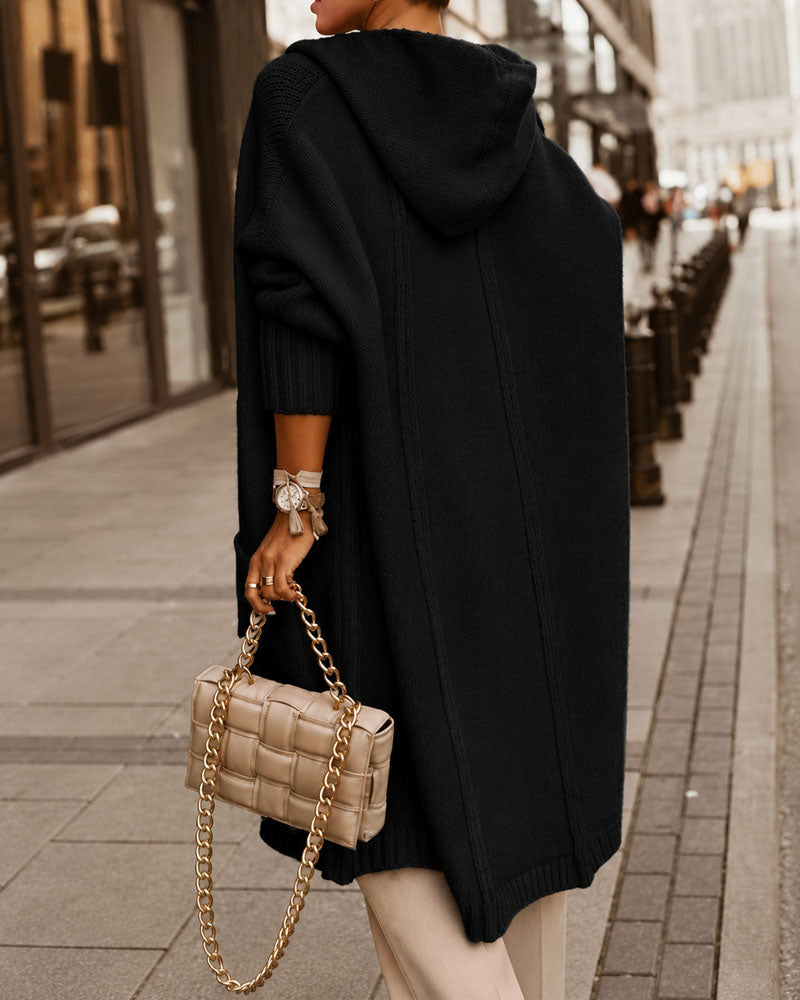 Stay Awhile Hooded Longline Cardigan