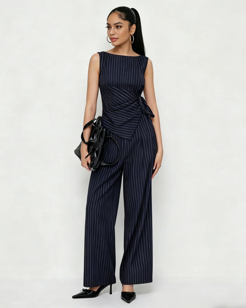 Stephanie Pinstripe Pant Set