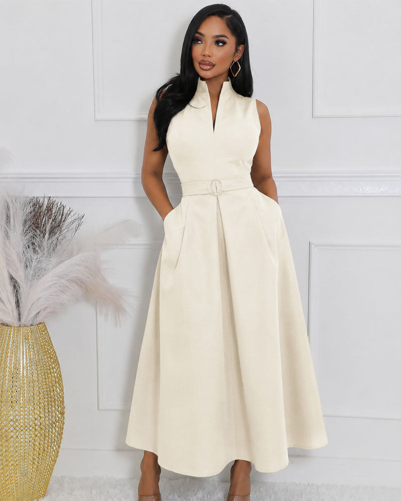 Still Form Sleeveless A-Line Dress