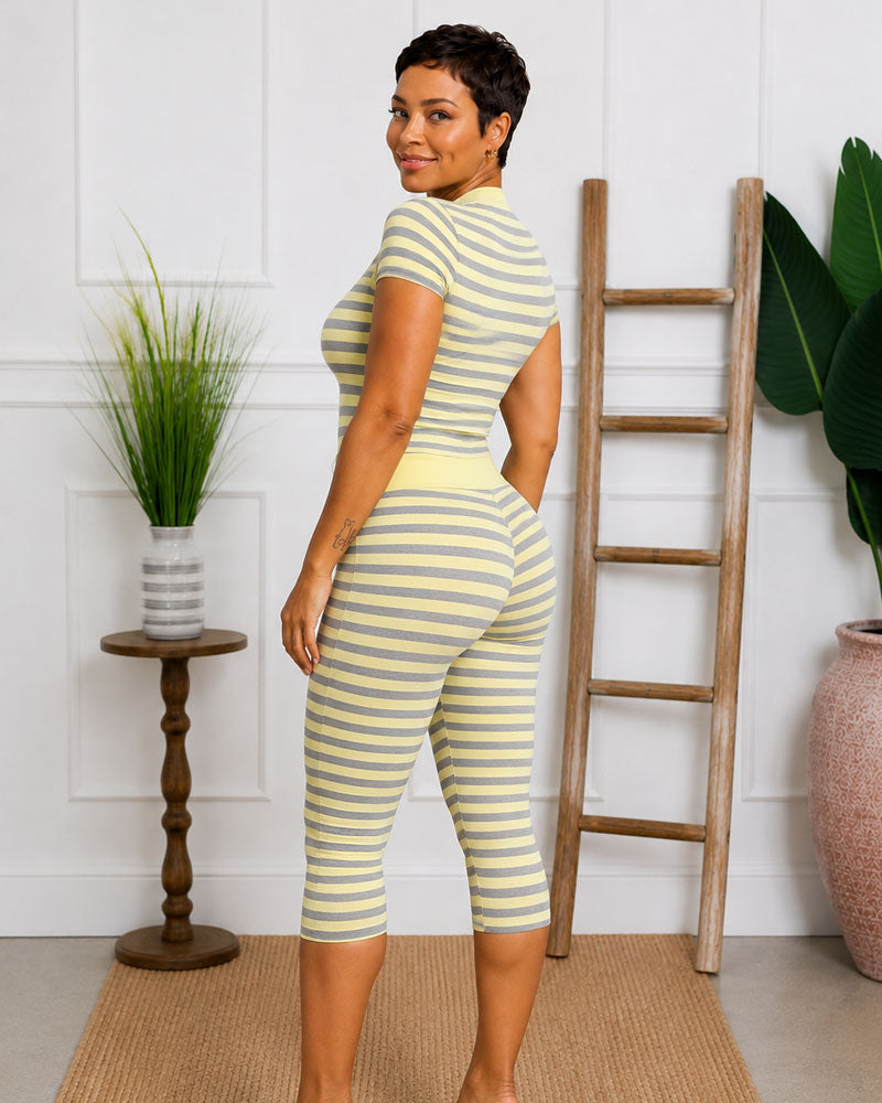 Line Play Striped Capri Set