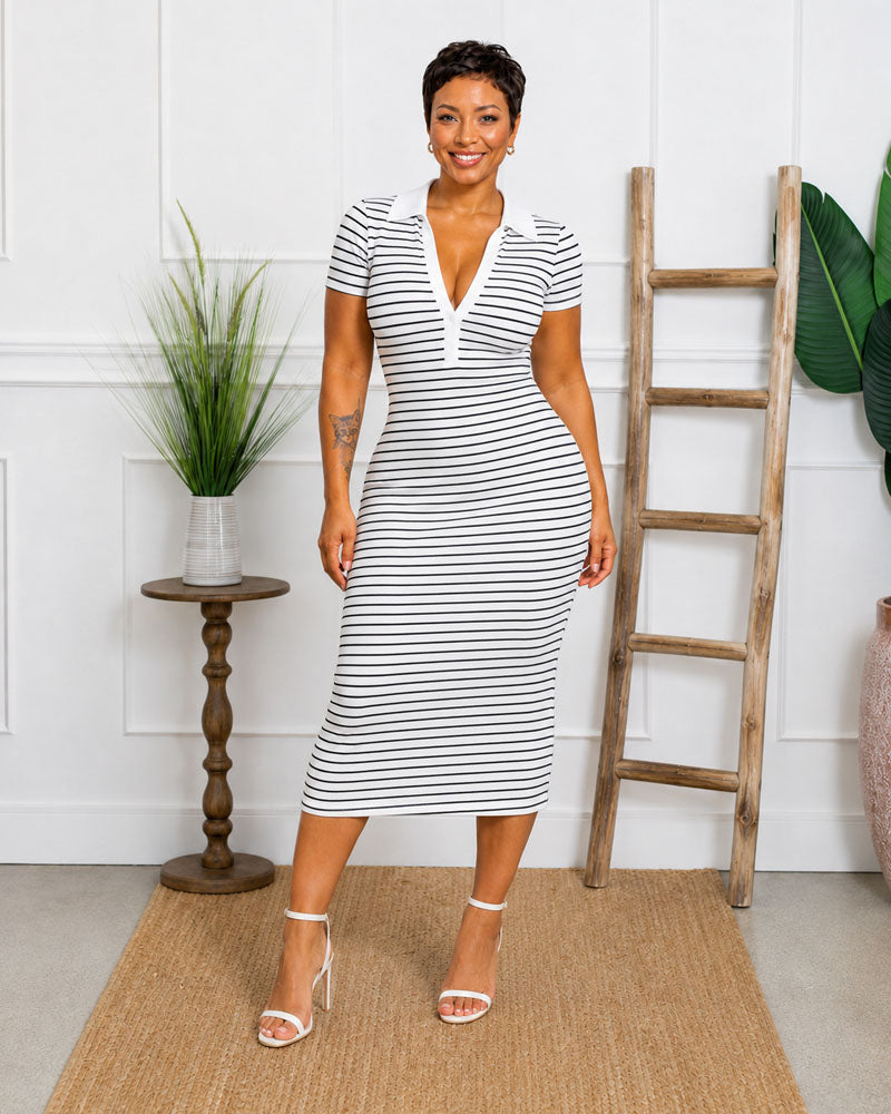 Stripe Polo Dress