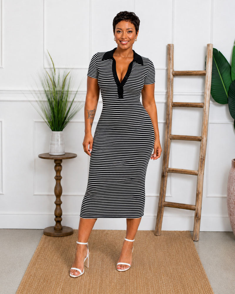 Stripe Polo Dress