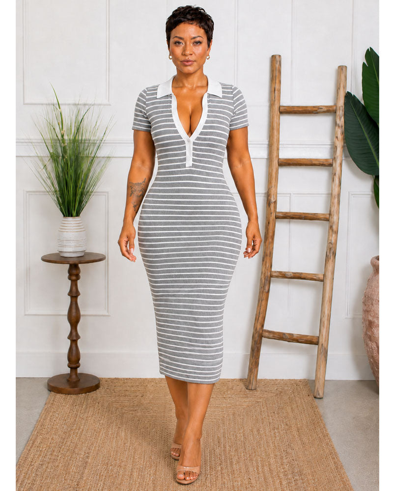 Stripe Polo Dress