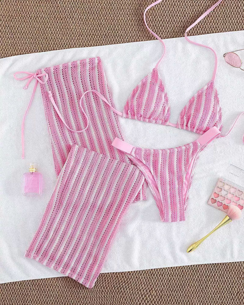 Always On Tide Halter Bikini Set