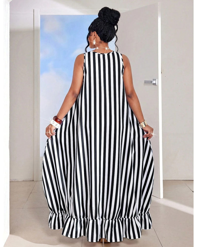 Sunlit Escape Striped Maxi Dress
