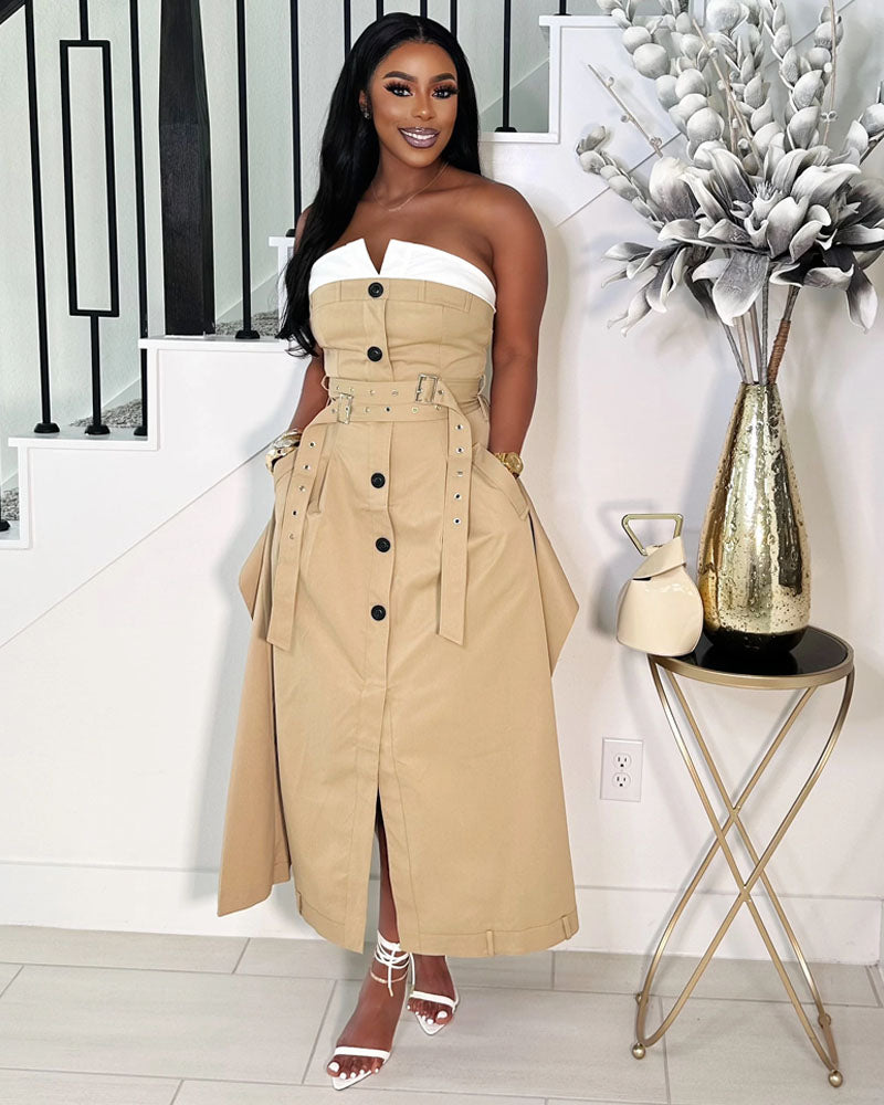Uptown Edge Trench Dress