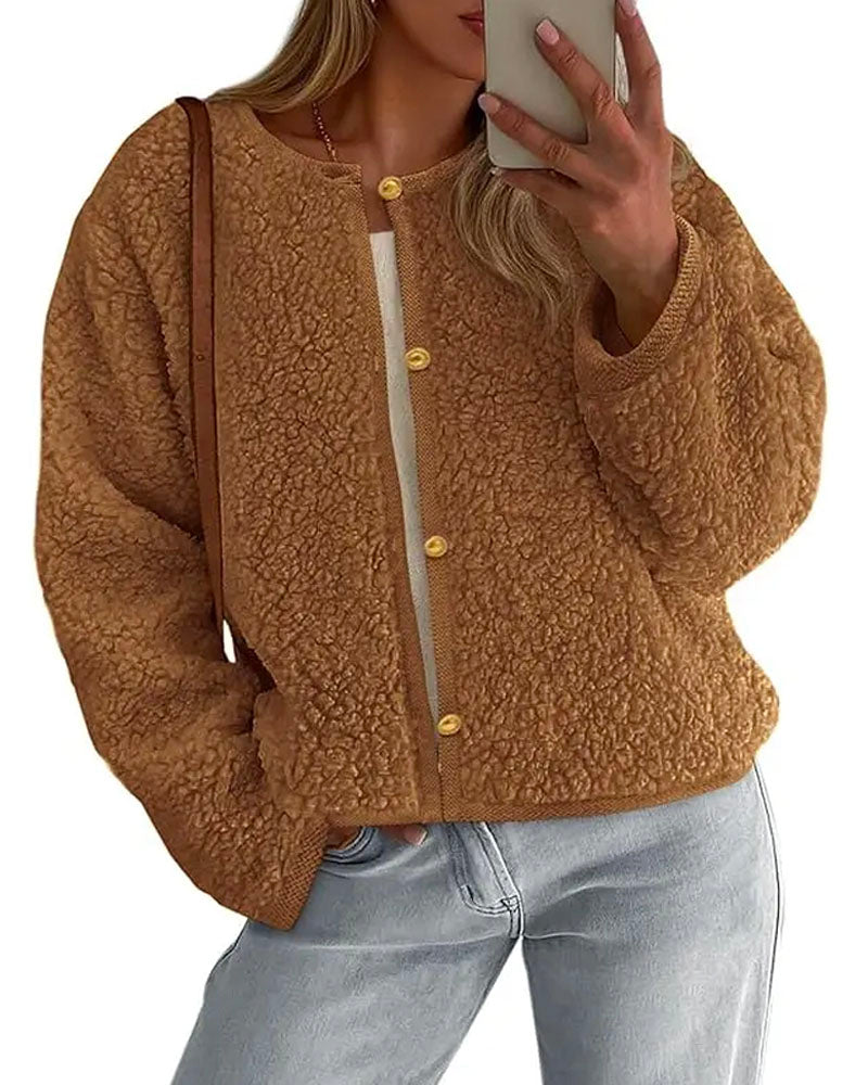 Teddy Faux Fur Cardigan Jacket
