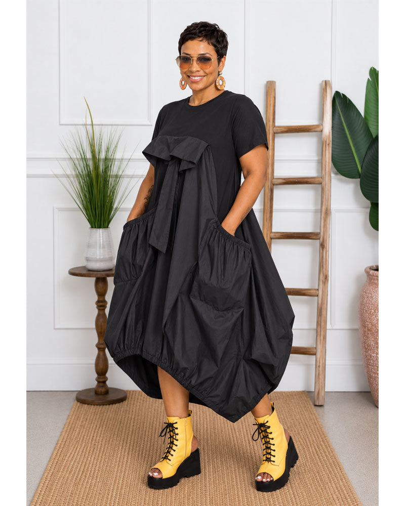 Tempt Me Bow-Front Bubble Midi Dress
