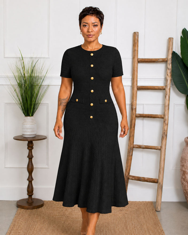 The Textured Edit Midi Dress