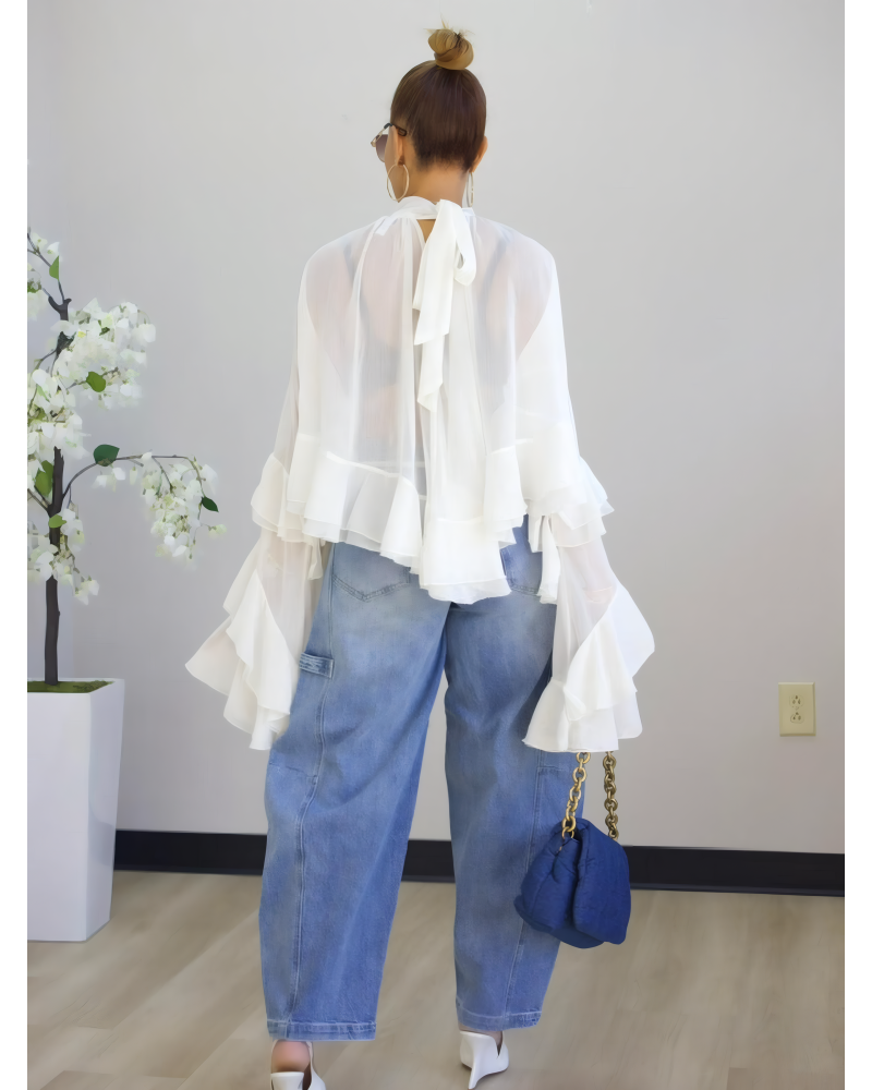 Angel Energy Ruffle Statement Blouse