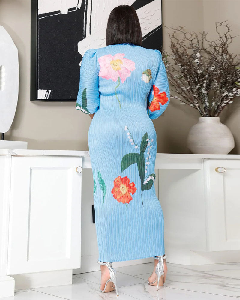 Twirl in Color Pleated Dress
