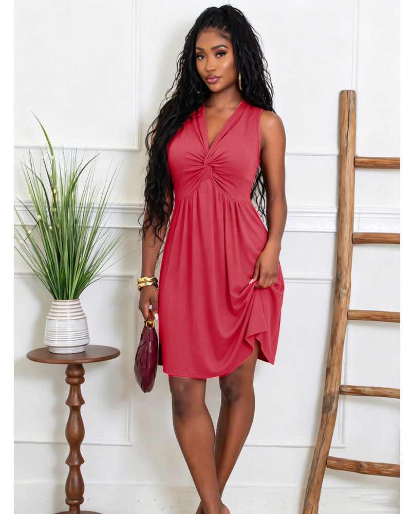 Twist Front Swing Dress