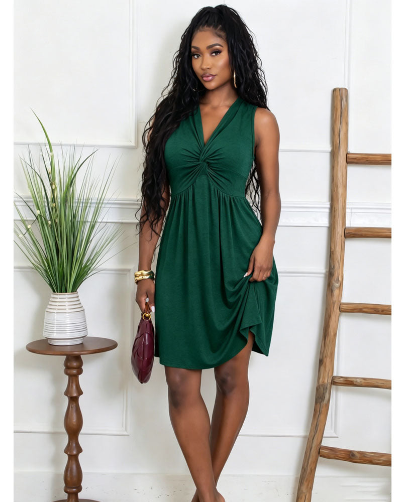Twist Front Swing Dress