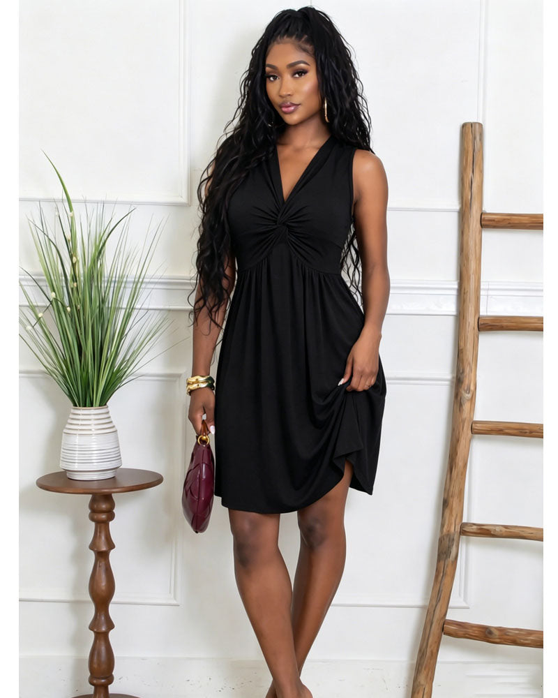 Twist Front Swing Dress