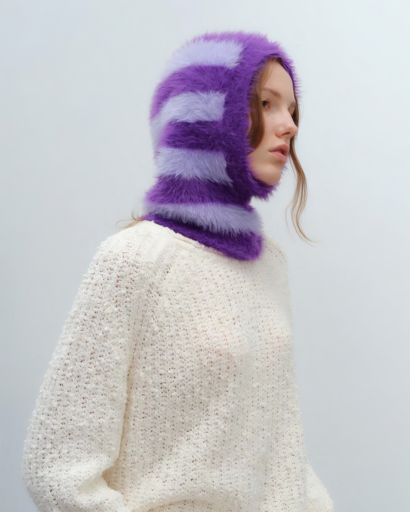 Winter Striped Balaclava Hat