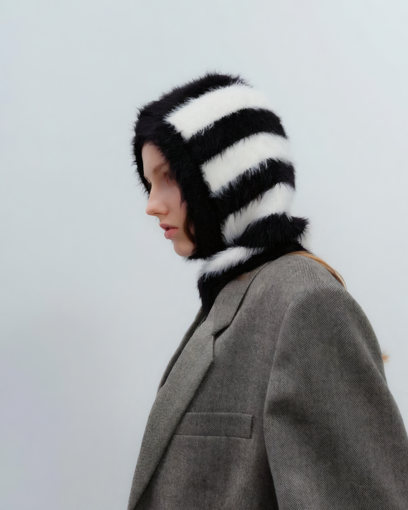 Winter Striped Balaclava Hat