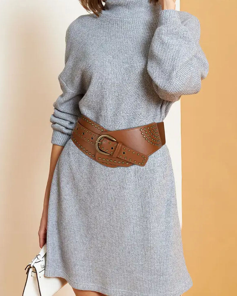 Vintage Studded Wide Elastic Belt