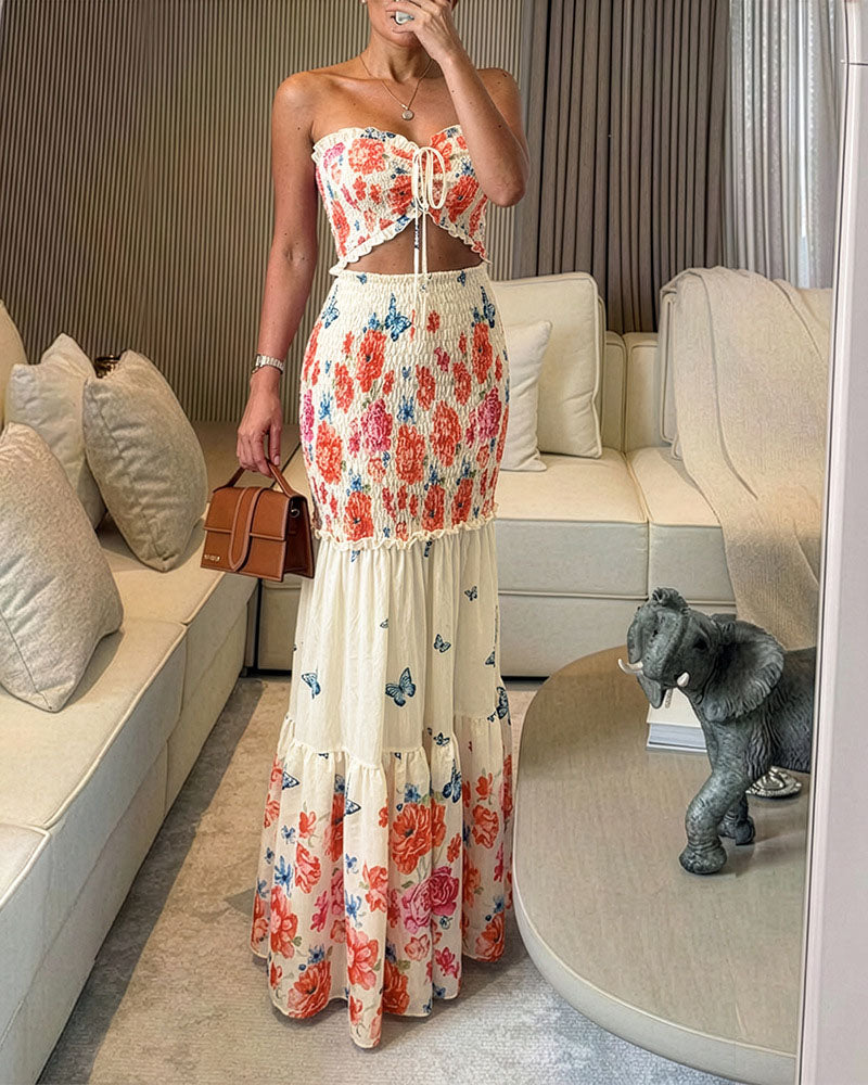 Vivica Floral Smocked Maxi Dress