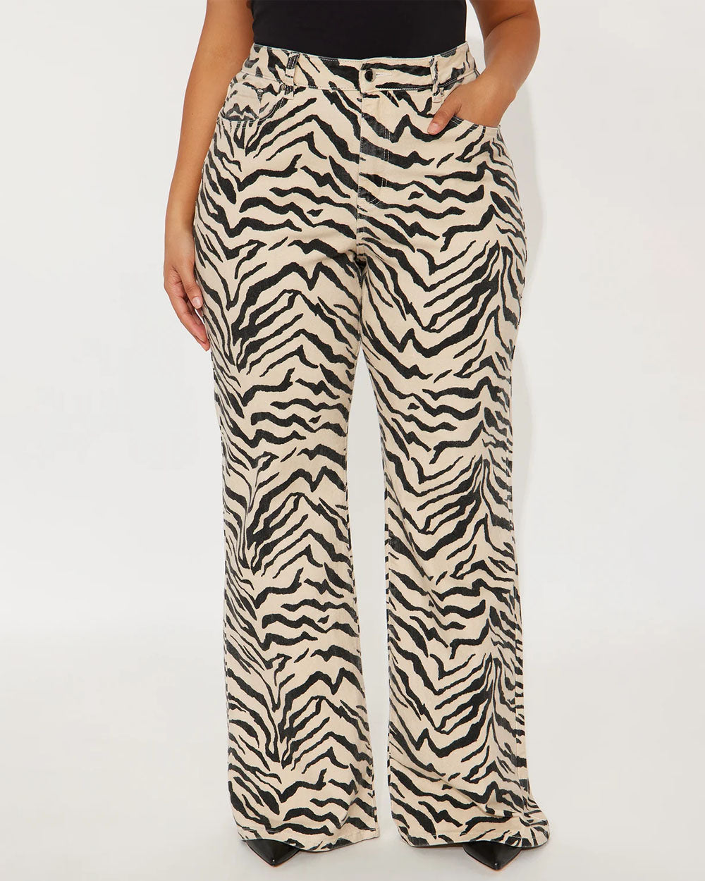 Wildcat Zebra Print Flare Pants