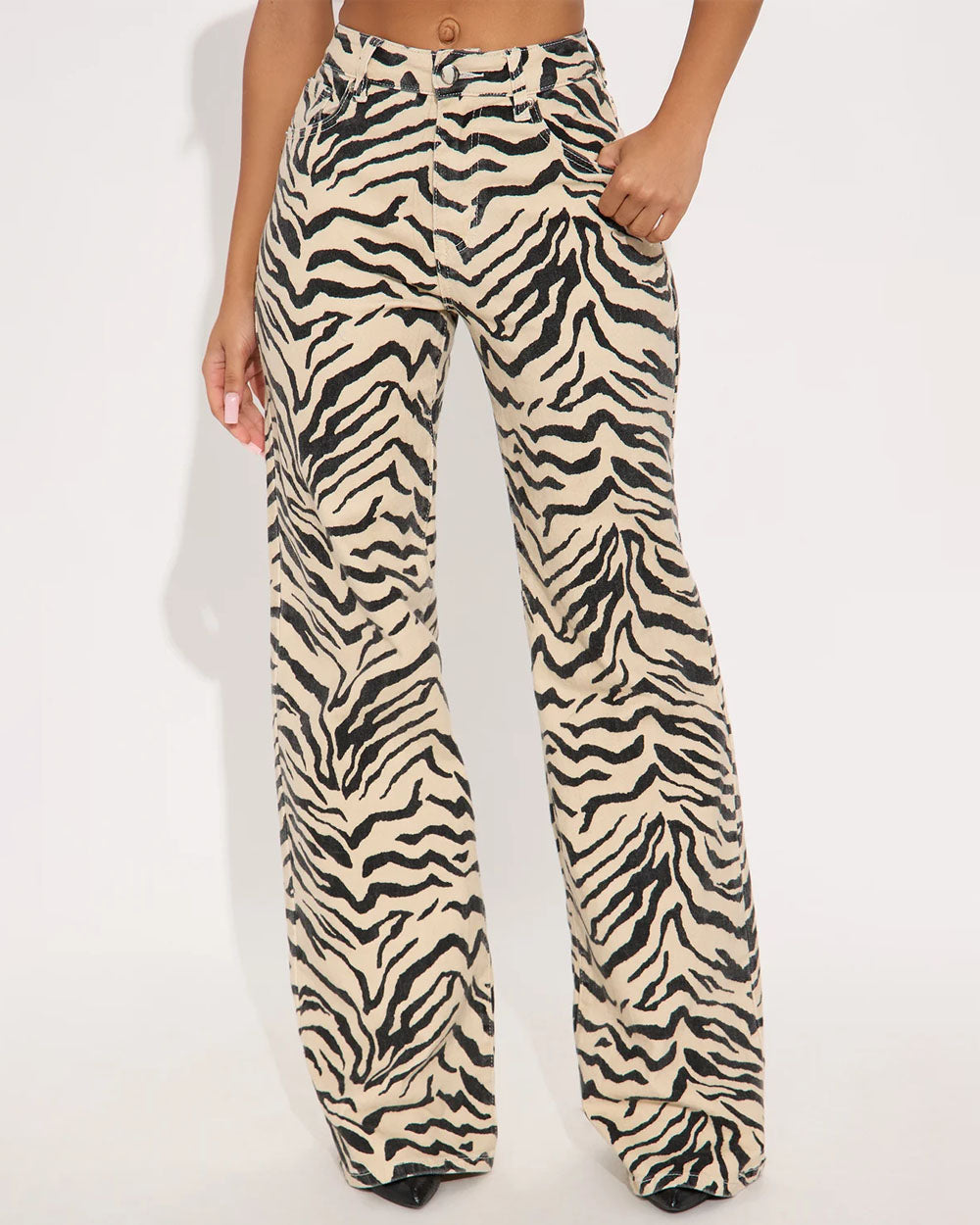 Wildcat Zebra Print Flare Pants