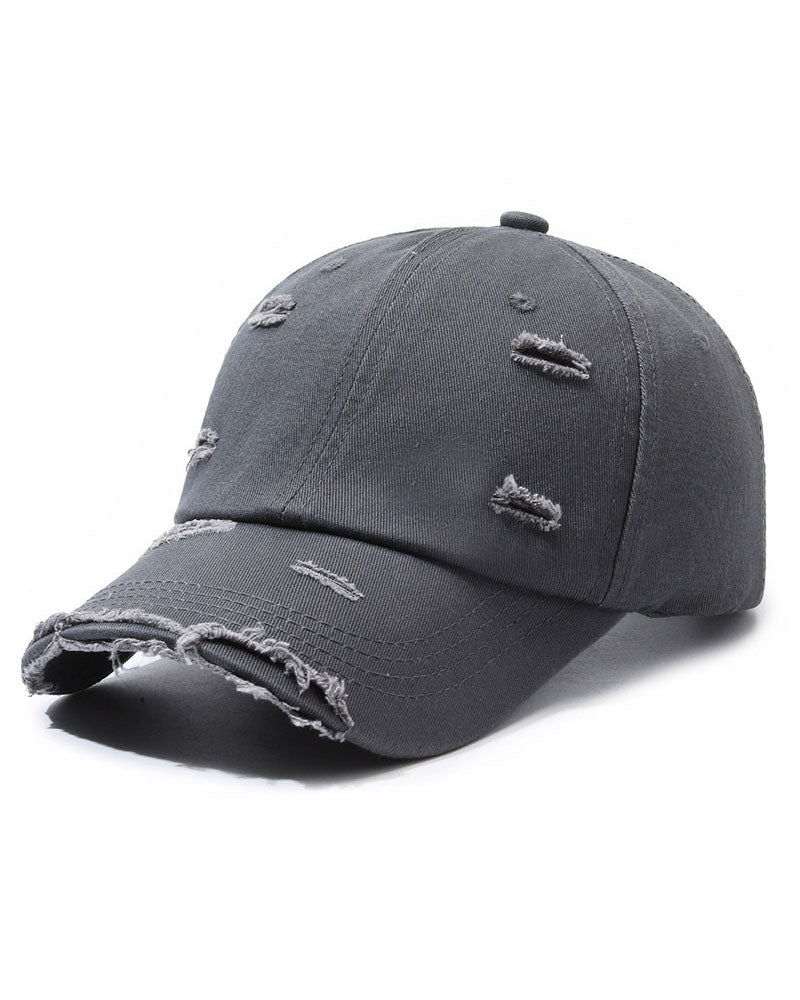 Worn In Distressed Baseball Cap