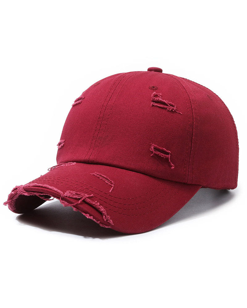 Worn In Distressed Baseball Cap