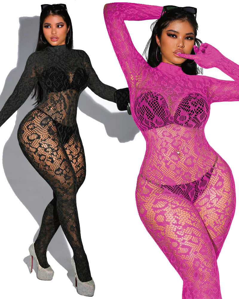 Sexy Lace Leopard Jumpsuit
