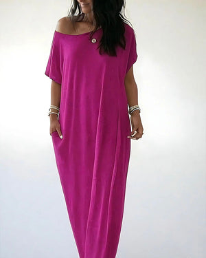 Breezy Cooling Side Ruched Maxi Dress