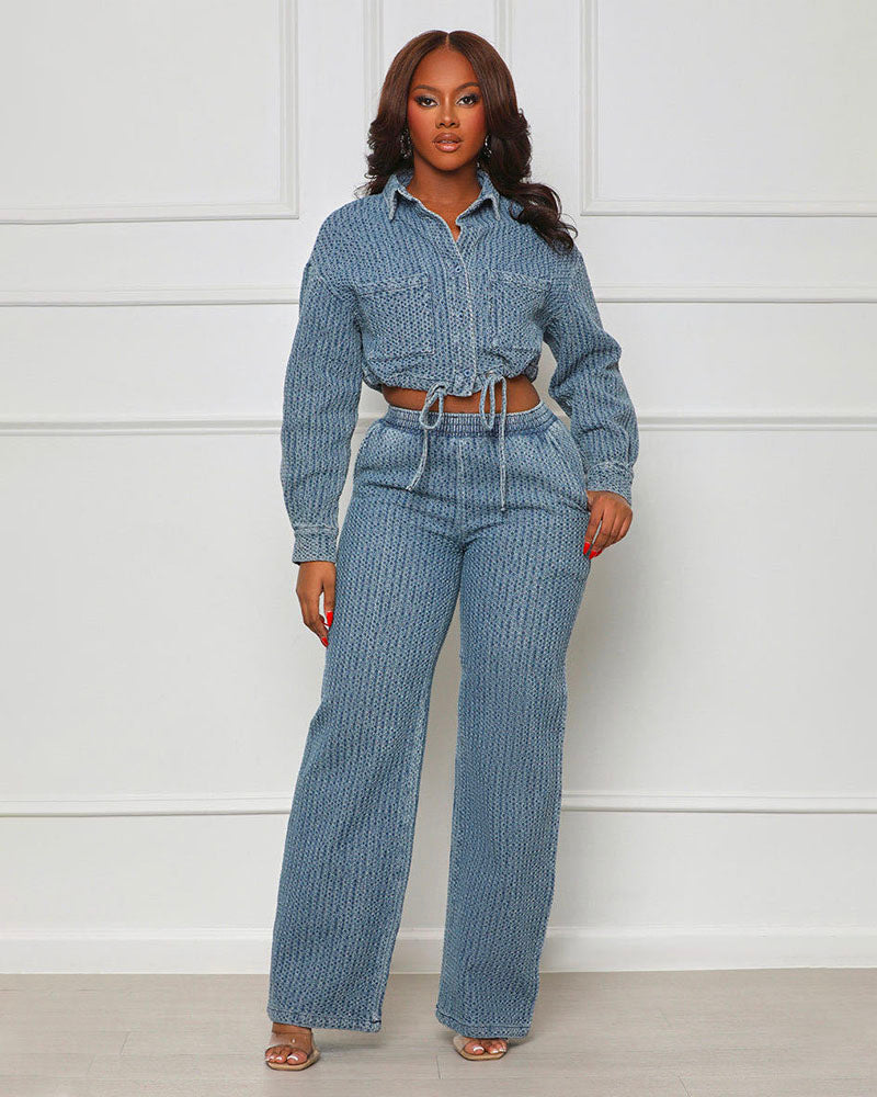 Doris Denim Pant Set