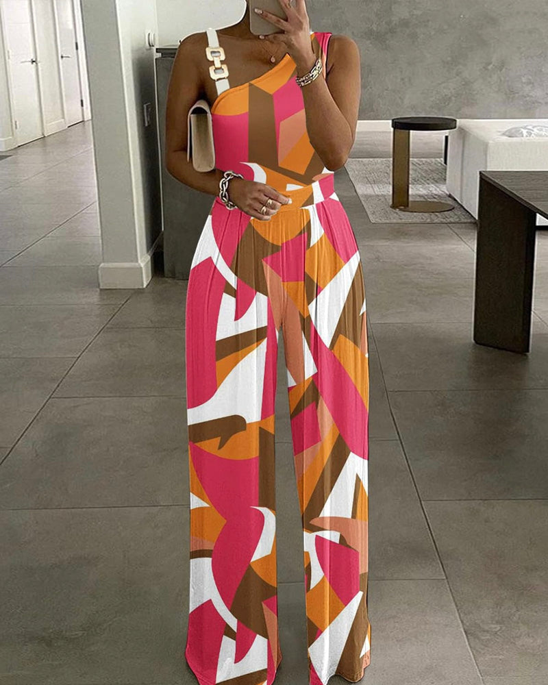 Fashion Ladies Printed Jumpsuit