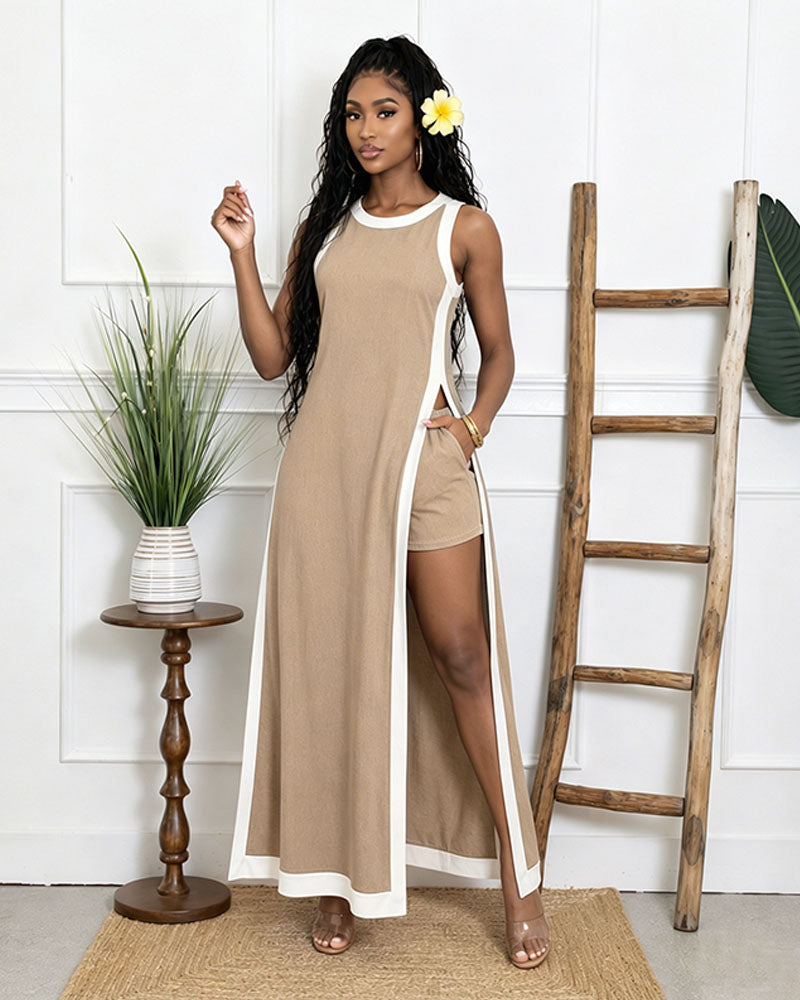 piper sleeveless dress SET