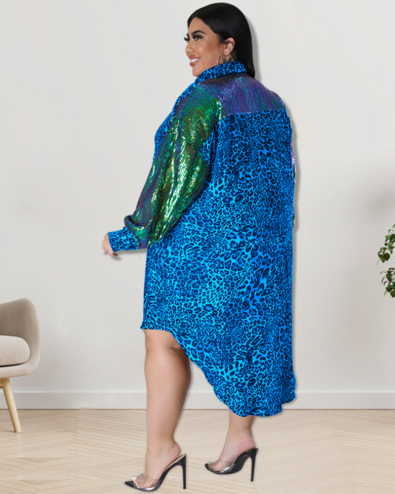 Fierce Bae Sequin Sleeves Tunic Dress