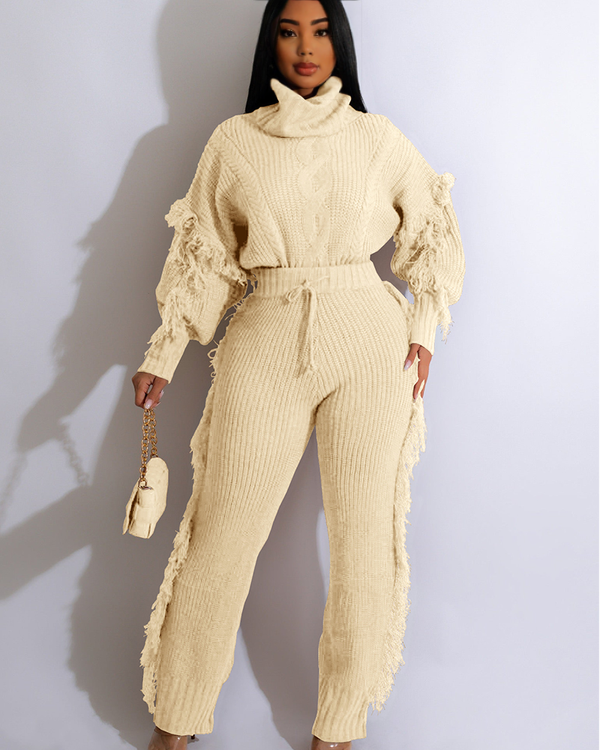 Fringe It Out Knit Sweater Set