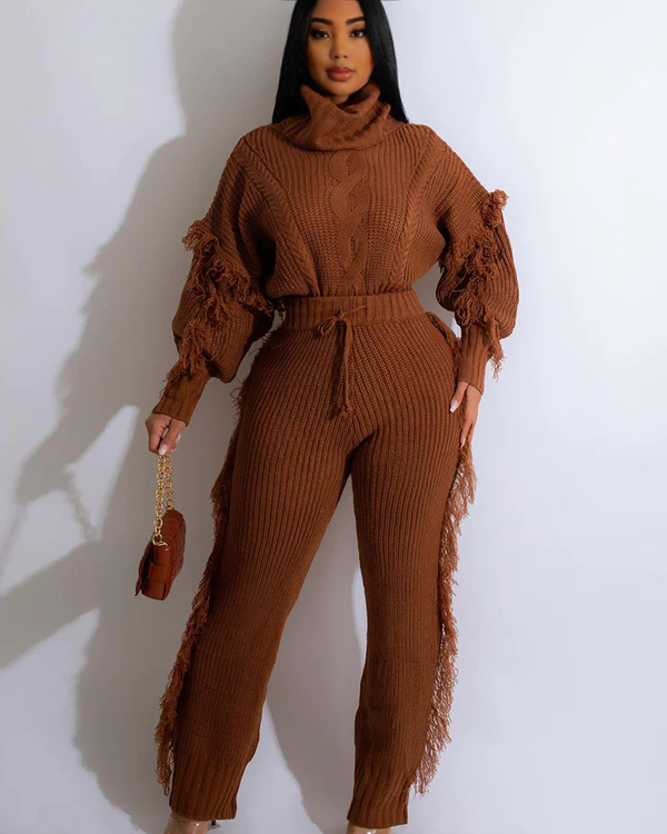 Fringe It Out Knit Sweater Set