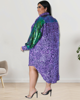 Fierce Bae Sequin Sleeves Tunic Dress