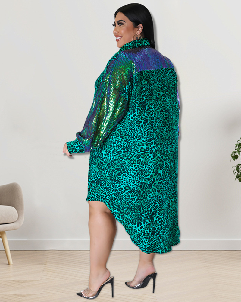 Fierce Bae Sequin Sleeves Tunic Dress