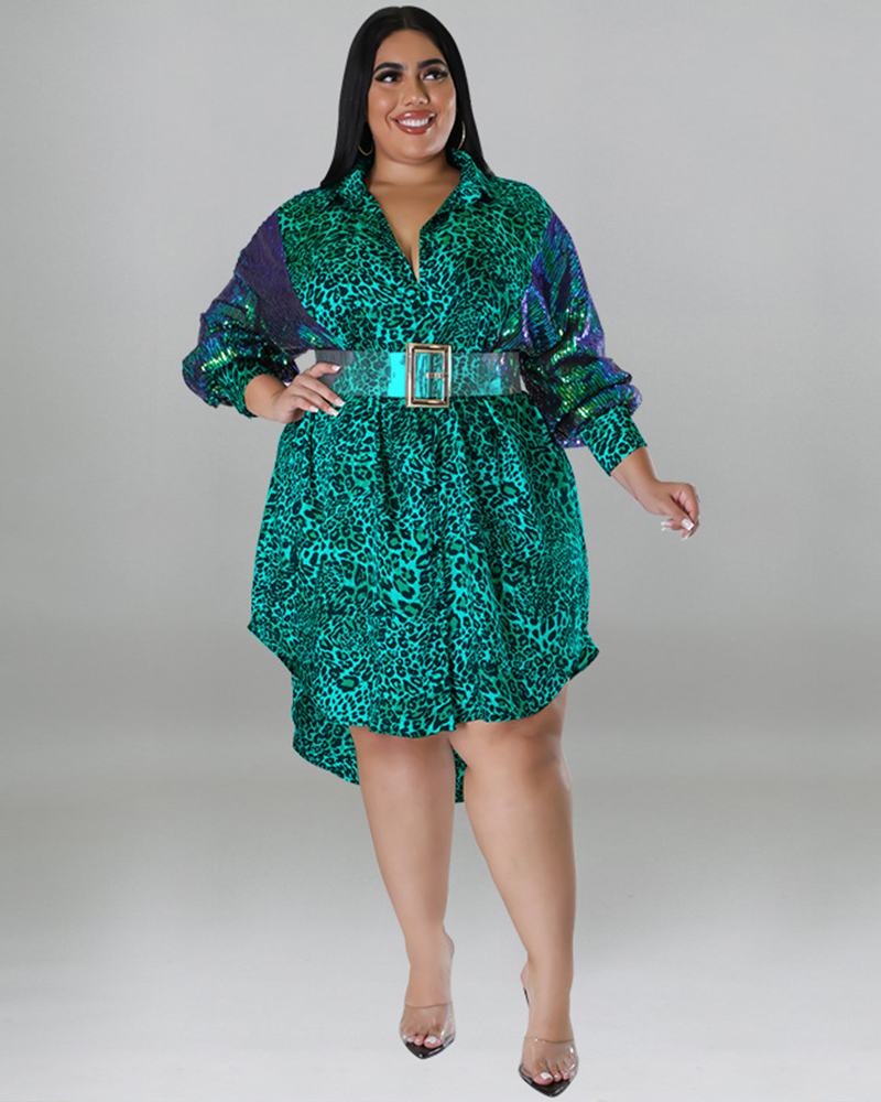 Fierce Bae Sequin Sleeves Tunic Dress