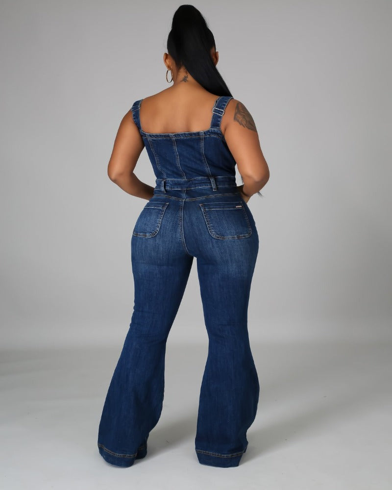 Suspender Denim Jumpsuit